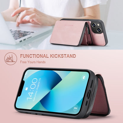 For iPhone 15 JEEHOOD Magnetic Zipper Wallet Leather Phone Case(Pink) - iPhone 15 Cases by JEEHOOD | Online Shopping UK | buy2fix