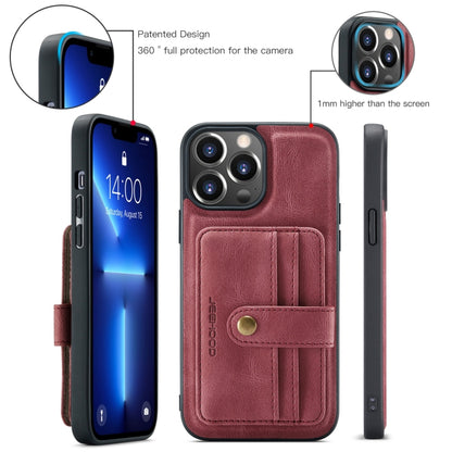 For iPhone 15 Pro JEEHOOD RFID Blocking Anti-Theft Magnetic PU Phone Case(Red) - iPhone 15 Pro Cases by JEEHOOD | Online Shopping UK | buy2fix