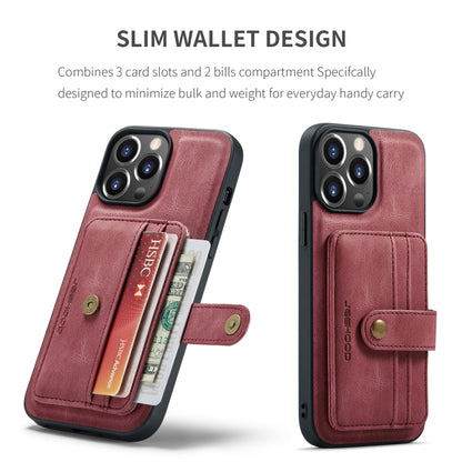 For iPhone 15 Pro JEEHOOD RFID Blocking Anti-Theft Magnetic PU Phone Case(Red) - iPhone 15 Pro Cases by JEEHOOD | Online Shopping UK | buy2fix