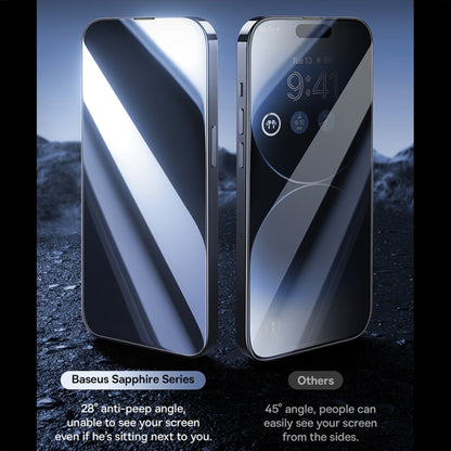 For iPhone 15 Baseus Sapphire Series Dustproof Peep-proof Tempered Glass Film - iPhone 15 Tempered Glass by Baseus | Online Shopping UK | buy2fix