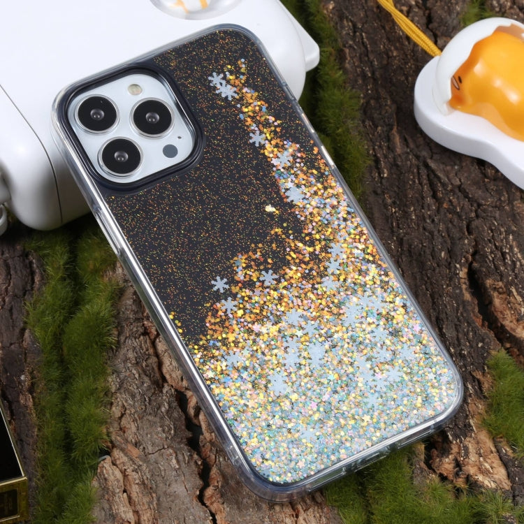 For iPhone 15 Pro Max DFANS DESIGN Snowflake Starlight Shining Phone Case(Black) by DFANS DESIGN