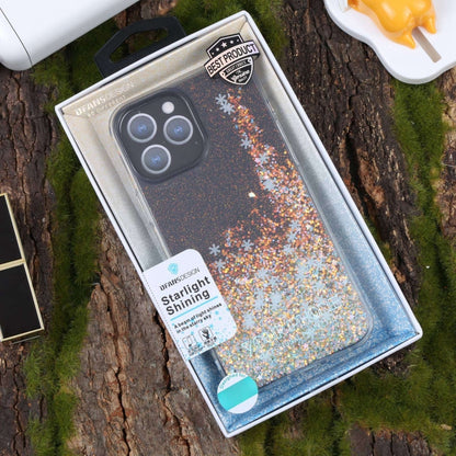 For iPhone 15 Pro Max DFANS DESIGN Snowflake Starlight Shining Phone Case(Black) by DFANS DESIGN
