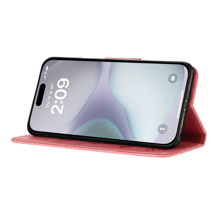 For iPhone 16 Plus Butterfly Embossed Flip Leather Phone Case(Pink) by buy2fix