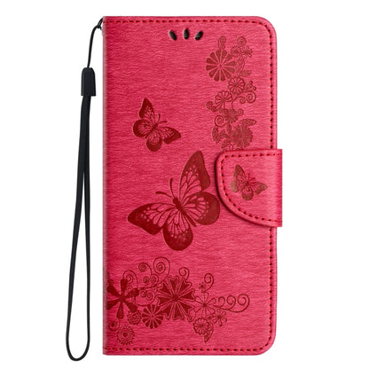 For iPhone 16 Pro Max Butterfly Embossed Flip Leather Phone Case(Red) by buy2fix