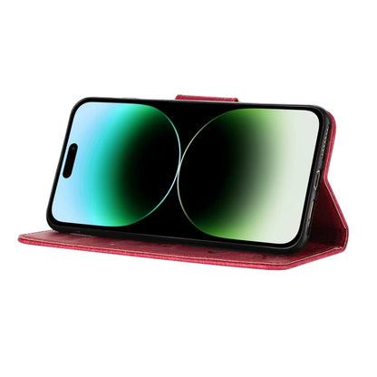 For iPhone 16 Pro Max Butterfly Embossed Flip Leather Phone Case(Red) by buy2fix