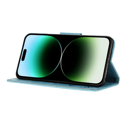 For iPhone 16 Pro Max Butterfly Embossed Flip Leather Phone Case(Blue) by buy2fix