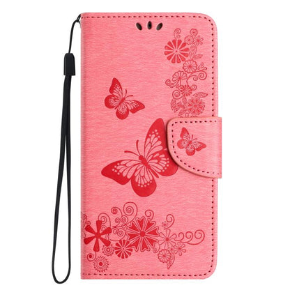 For iPhone 16e Butterfly Embossed Flip Leather Phone Case(Pink) - iPhone 16e Cases by buy2fix | Online Shopping UK | buy2fix