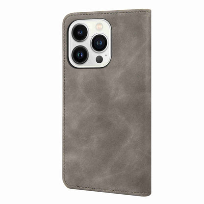 For iPhone 16 Pro Max Skin Feel Splicing Leather Phone Case(Grey) by buy2fix