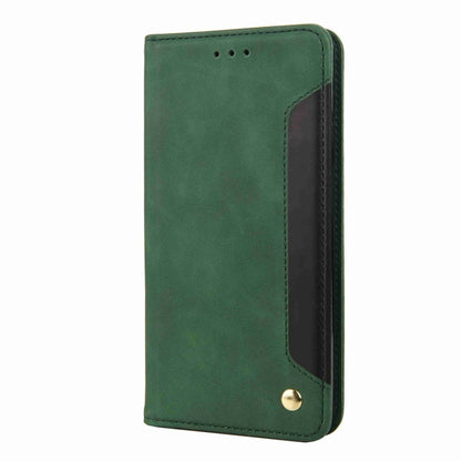 For iPhone 16 Pro Max Skin Feel Splicing Leather Phone Case(Green) by buy2fix