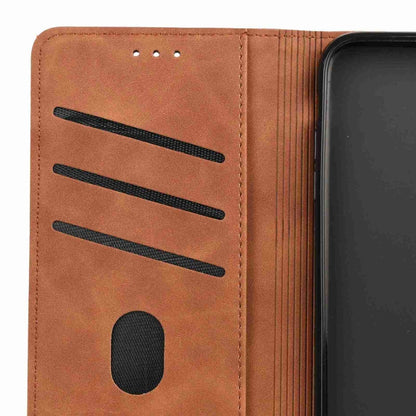 For iPhone 16 Pro Max Skin Feel Splicing Leather Phone Case(Brown) by buy2fix