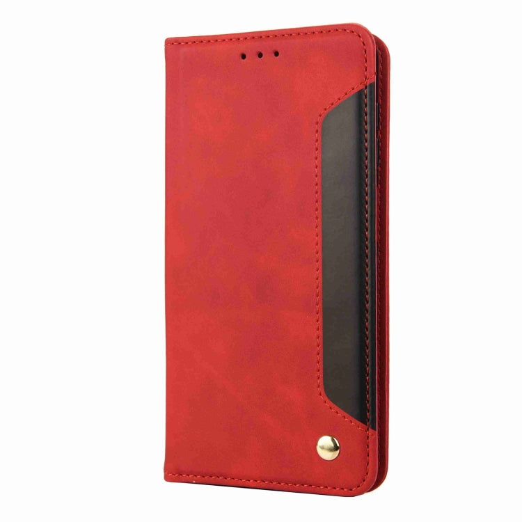 For iPhone 16 Pro Max Skin Feel Splicing Leather Phone Case(Red) by buy2fix