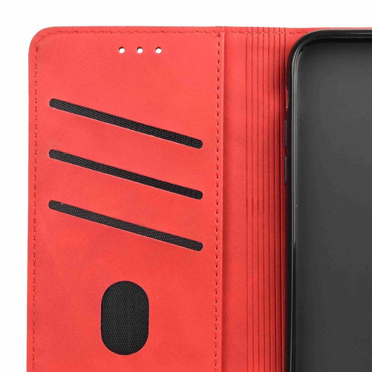 For iPhone 16 Pro Max Skin Feel Splicing Leather Phone Case(Red) by buy2fix