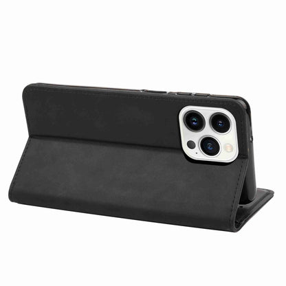 For iPhone 16 Pro Max Skin Feel Splicing Leather Phone Case(Black) by buy2fix