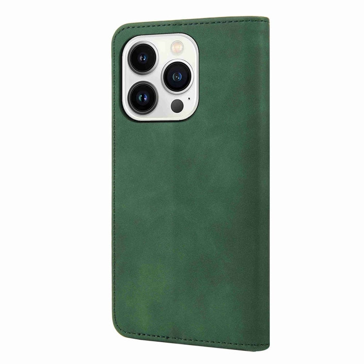 For iPhone 16 Pro Skin Feel Splicing Leather Phone Case(Green) by buy2fix