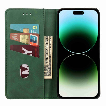 For iPhone 16 Pro Skin Feel Splicing Leather Phone Case(Green) by buy2fix