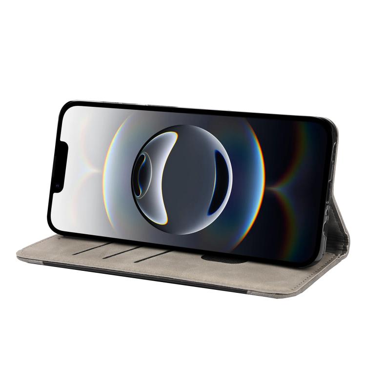 For iPhone 16e Skin Feel Splicing Leather Phone Case(Grey) - iPhone 16e Cases by buy2fix | Online Shopping UK | buy2fix