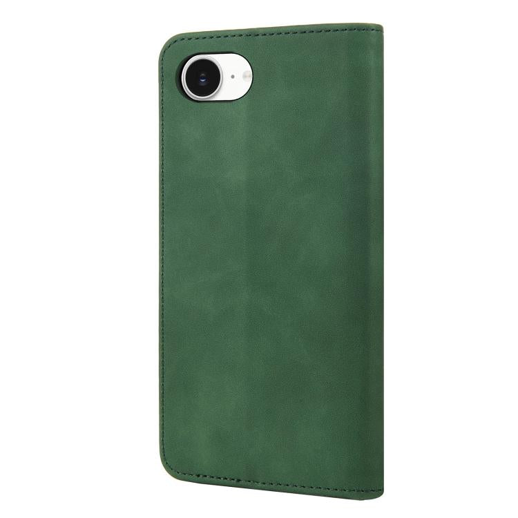 For iPhone 16e Skin Feel Splicing Leather Phone Case(Green) - iPhone 16e Cases by buy2fix | Online Shopping UK | buy2fix