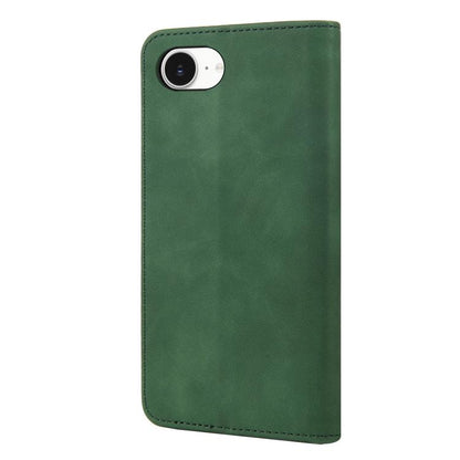 For iPhone 16e Skin Feel Splicing Leather Phone Case(Green) - iPhone 16e Cases by buy2fix | Online Shopping UK | buy2fix