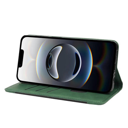 For iPhone 16e Skin Feel Splicing Leather Phone Case(Green) - iPhone 16e Cases by buy2fix | Online Shopping UK | buy2fix