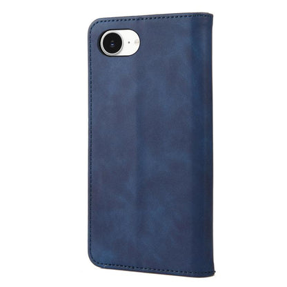 For iPhone 16e Skin Feel Splicing Leather Phone Case(Blue) - iPhone 16e Cases by buy2fix | Online Shopping UK | buy2fix