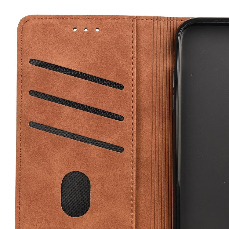 For iPhone 16e Skin Feel Splicing Leather Phone Case(Brown) - iPhone 16e Cases by buy2fix | Online Shopping UK | buy2fix
