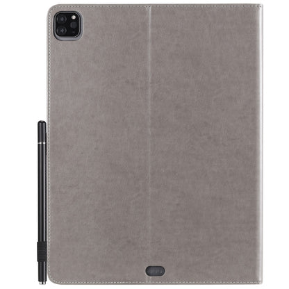 For iPad Pro 12.9 (2020) & (2018) Cat Bee Embossing Pattern Horizontal Flip Leather Tablet Case with Holder & Card Slots & Wallet & Pen Slot(Grey) - iPad Pro 12.9 (2020) Cases by buy2fix | Online Shopping UK | buy2fix