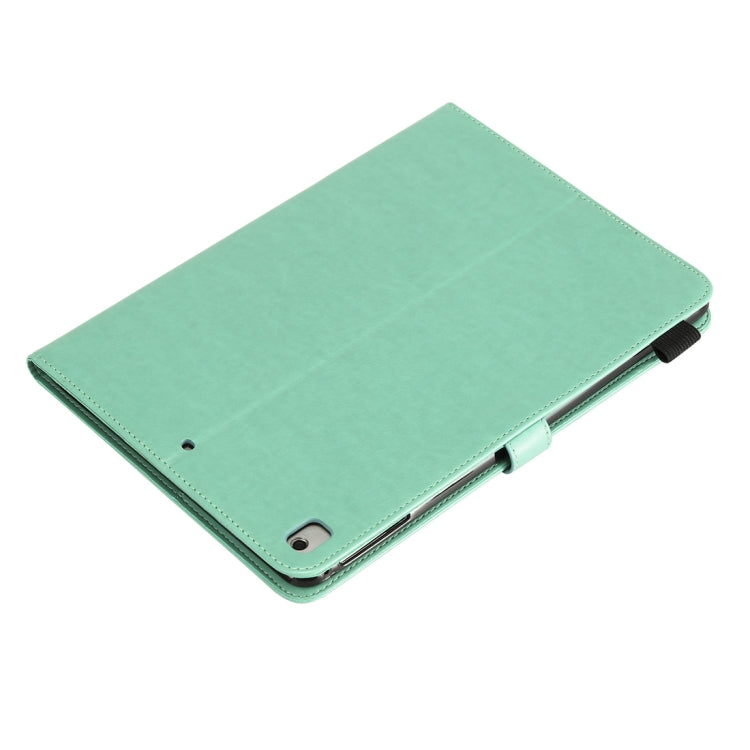 For iPad Air 2 / Air / 9.7 (2018) & (2017) Cat Bee Embossing Pattern Horizontal Flip Leather Case with Holder & Card Slots & Wallet & Pen Slot & Wake-up / Sleep Function(Green) - iPad 9.7 (2018) & (2017) Cases by buy2fix | Online Shopping UK | buy2fix