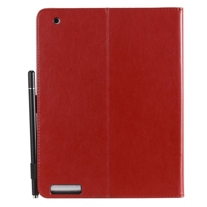 For iPad 4 / 3 / 2 Cat Bee Embossing Pattern Horizontal Flip Leather Case with Holder & Card Slots & Wallet & Pen Slot & Wake-up / Sleep Function(Red) - iPad 4 & 3 & 2 Cases by buy2fix | Online Shopping UK | buy2fix