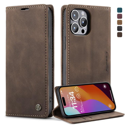 For iPhone 15 Pro CaseMe 013 Multifunctional Horizontal Flip Leather Phone Case(Coffee) - iPhone 15 Pro Cases by CaseMe | Online Shopping UK | buy2fix