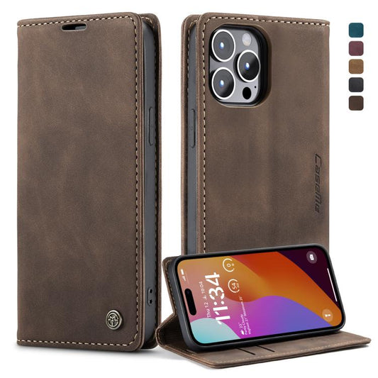For iPhone 15 Pro CaseMe 013 Multifunctional Horizontal Flip Leather Phone Case(Coffee) - iPhone 15 Pro Cases by CaseMe | Online Shopping UK | buy2fix