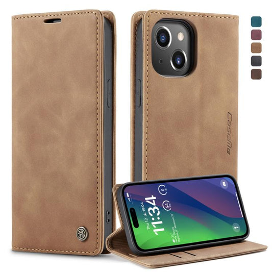 For iPhone 15 CaseMe 013 Multifunctional Horizontal Flip Leather Phone Case(Brown) - iPhone 15 Cases by CaseMe | Online Shopping UK | buy2fix