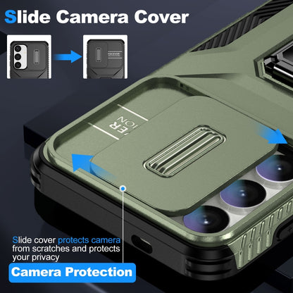 For Samsung Galaxy S24 5G / S25 5G Sliding Camshield Holder Phone Case(Alpine Green) - Galaxy S24 5G Cases by buy2fix | Online Shopping UK | buy2fix