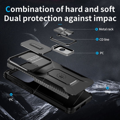 For Samsung Galaxy S24 5G / S25 5G Sliding Camshield Holder Phone Case(Black) - Galaxy S24 5G Cases by buy2fix | Online Shopping UK | buy2fix