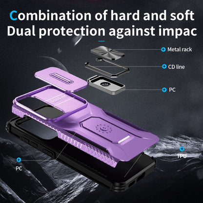 For Samsung Galaxy S24+ 5G / S25+ 5G Sliding Camshield Holder Phone Case(Purple) - Galaxy S24+ 5G Cases by buy2fix | Online Shopping UK | buy2fix