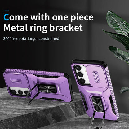 For Samsung Galaxy S24+ 5G / S25+ 5G Sliding Camshield Holder Phone Case(Purple) - Galaxy S24+ 5G Cases by buy2fix | Online Shopping UK | buy2fix