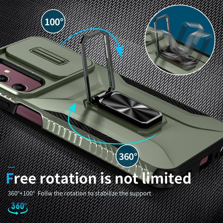 For Samsung Galaxy A15 5G Sliding Camshield Holder Phone Case(Alpine Green) by buy2fix