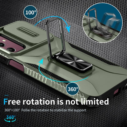 For Samsung Galaxy A15 5G Sliding Camshield Holder Phone Case(Alpine Green) by buy2fix