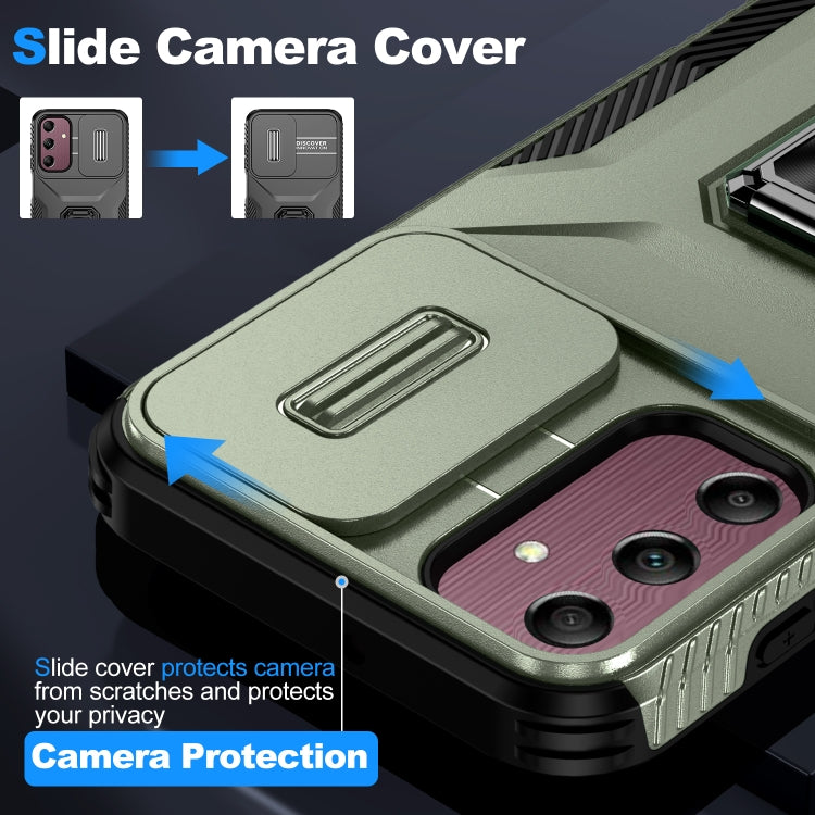 For Samsung Galaxy A15 5G Sliding Camshield Holder Phone Case(Alpine Green) by buy2fix