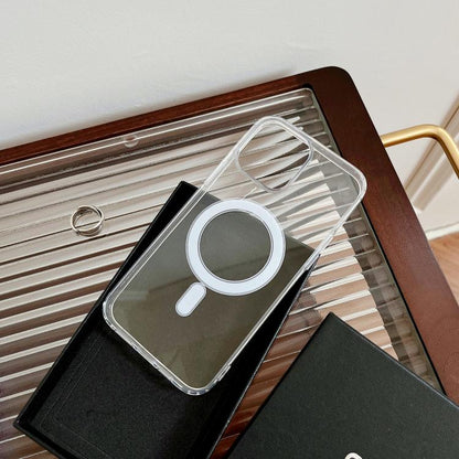 For iPhone 16e MagSafe Magnetic Clear Acrylic TPU Phone Case(Transparent) - iPhone 16e Cases by buy2fix | Online Shopping UK | buy2fix