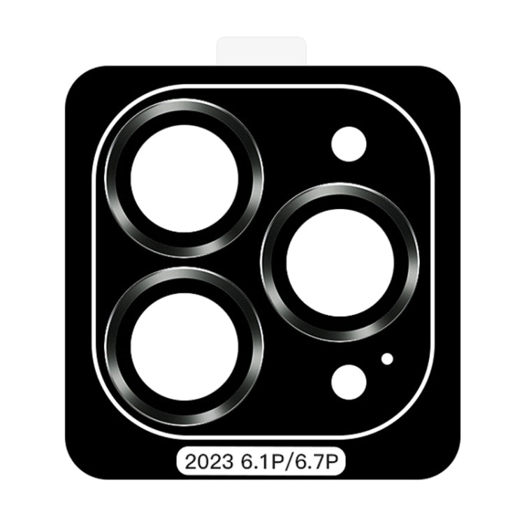 For iPhone 15 Pro TOTU PG-1 Golden Shield Series Metal Frame Lens Protector(Black) - Lens & Accessories by TOTUDESIGN | Online Shopping UK | buy2fix
