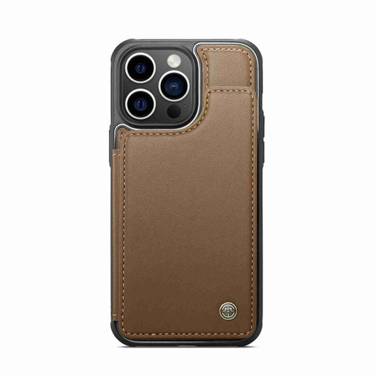 For iPhone 15 Pro Max CaseMe C22 Card Slots Holder RFID Anti-theft Phone Case(Brown) - iPhone 15 Pro Max Cases by CaseMe | Online Shopping UK | buy2fix