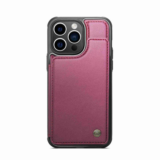 For iPhone 15 Pro CaseMe C22 Card Slots Holder RFID Anti-theft Phone Case(Wine Red) - iPhone 15 Pro Cases by CaseMe | Online Shopping UK | buy2fix