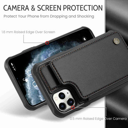 For iPhone 11 Pro Max CaseMe C22 Card Slots Holder RFID Anti-theft Phone Case(Black) - iPhone 11 Pro Max Cases by CaseMe | Online Shopping UK | buy2fix