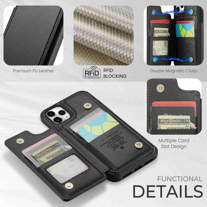 For iPhone 11 Pro Max CaseMe C22 Card Slots Holder RFID Anti-theft Phone Case(Black) - iPhone 11 Pro Max Cases by CaseMe | Online Shopping UK | buy2fix