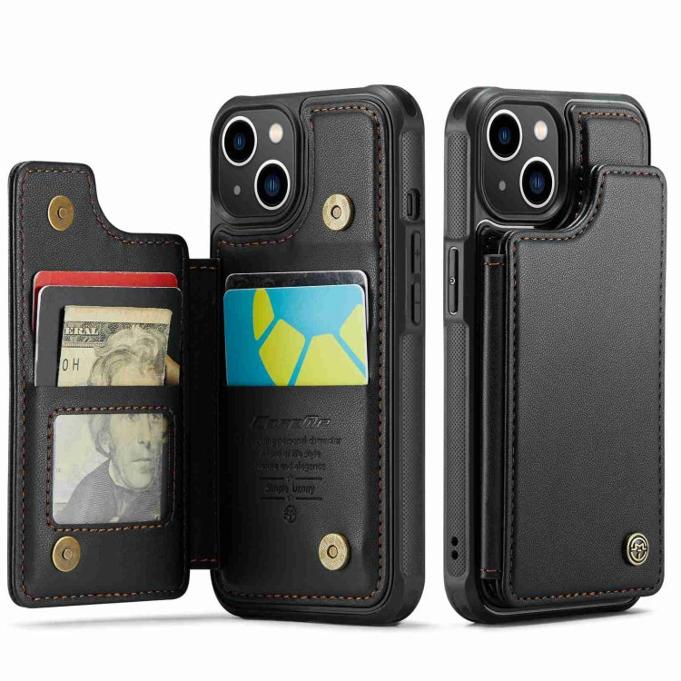 For iPhone 13 CaseMe C22 Card Slots Holder RFID Anti-theft Phone Case(Black) - iPhone 13 Cases by CaseMe | Online Shopping UK | buy2fix