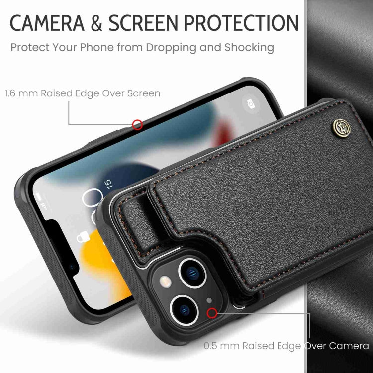 For iPhone 13 CaseMe C22 Card Slots Holder RFID Anti-theft Phone Case(Black) - iPhone 13 Cases by CaseMe | Online Shopping UK | buy2fix