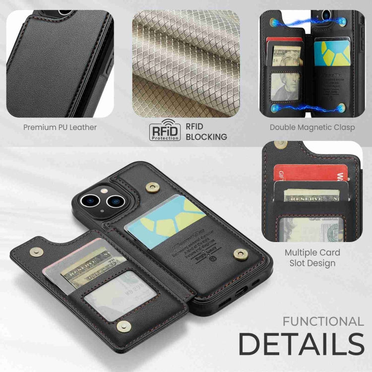 For iPhone 13 CaseMe C22 Card Slots Holder RFID Anti-theft Phone Case(Black) - iPhone 13 Cases by CaseMe | Online Shopping UK | buy2fix