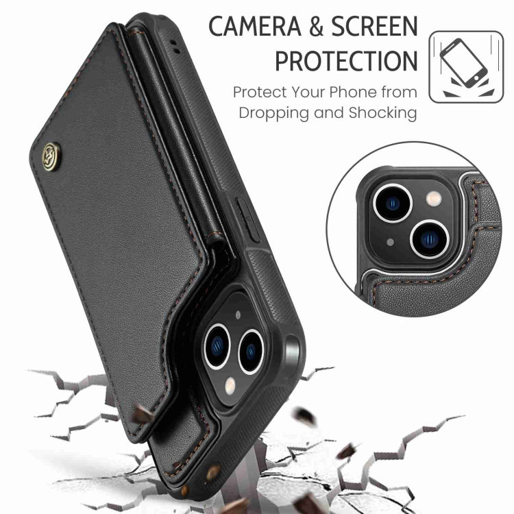 For iPhone 13 CaseMe C22 Card Slots Holder RFID Anti-theft Phone Case(Black) - iPhone 13 Cases by CaseMe | Online Shopping UK | buy2fix