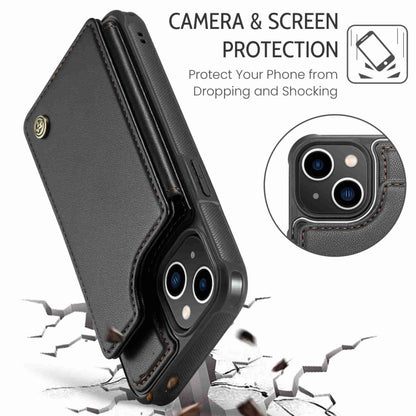 For iPhone 13 CaseMe C22 Card Slots Holder RFID Anti-theft Phone Case(Black) - iPhone 13 Cases by CaseMe | Online Shopping UK | buy2fix