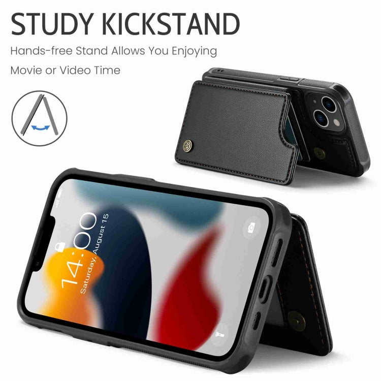 For iPhone 13 CaseMe C22 Card Slots Holder RFID Anti-theft Phone Case(Black) - iPhone 13 Cases by CaseMe | Online Shopping UK | buy2fix